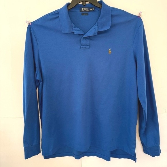 Polo Ralph Lauren Other - Polo Ralph Lauren Pima Soft Touch Long Sleeve Polo Shirt Blue XXL Mens